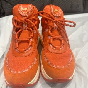 MICHAEL Michael Kors women size 9 Orange Sneakers platforms